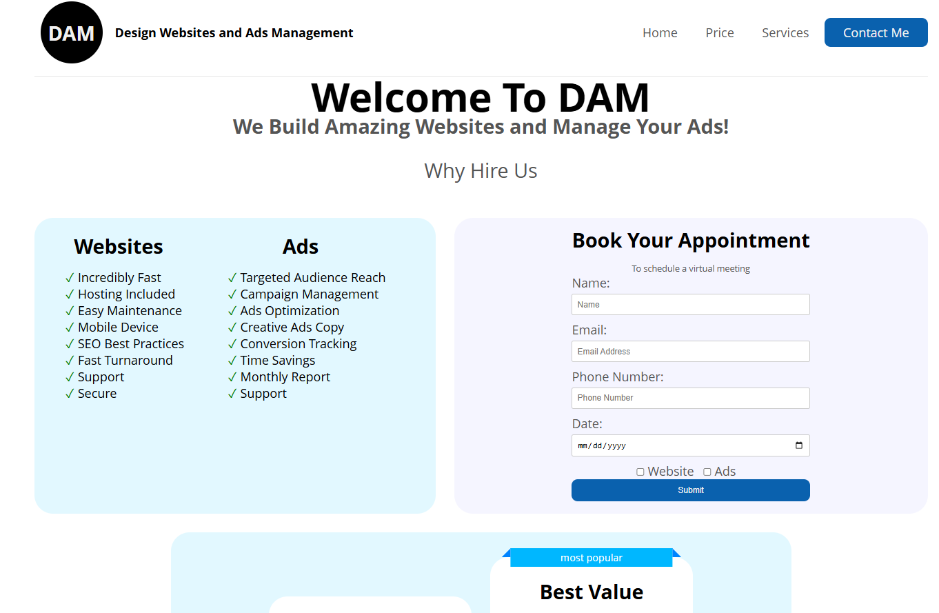 Website and ads management business